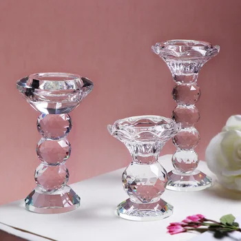 

Glass Tealight Candle Holder Romantic Crystal Home Decoration Accessories Wedding Decoration Candle Stand Wedding Centerpieces