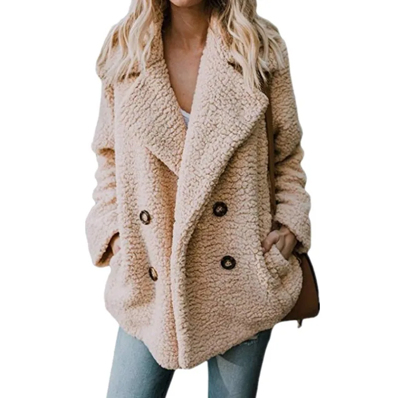 

New Fluffy Coat Teddy Faux Fur Jacket Women S-2XL Size Autumn Winter 9CT008
