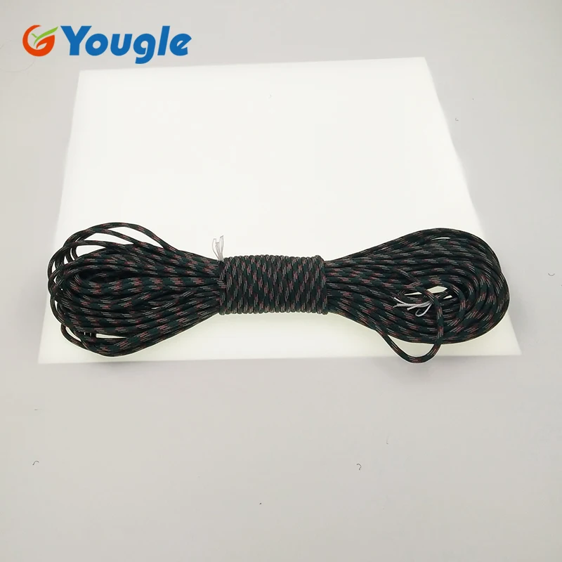 YOUGLE Paracord 550 100 футов паракордовая веревка Mil Spec type III 7 нитей набор для выживания Оборудование палатка ветряная веревка 46-52