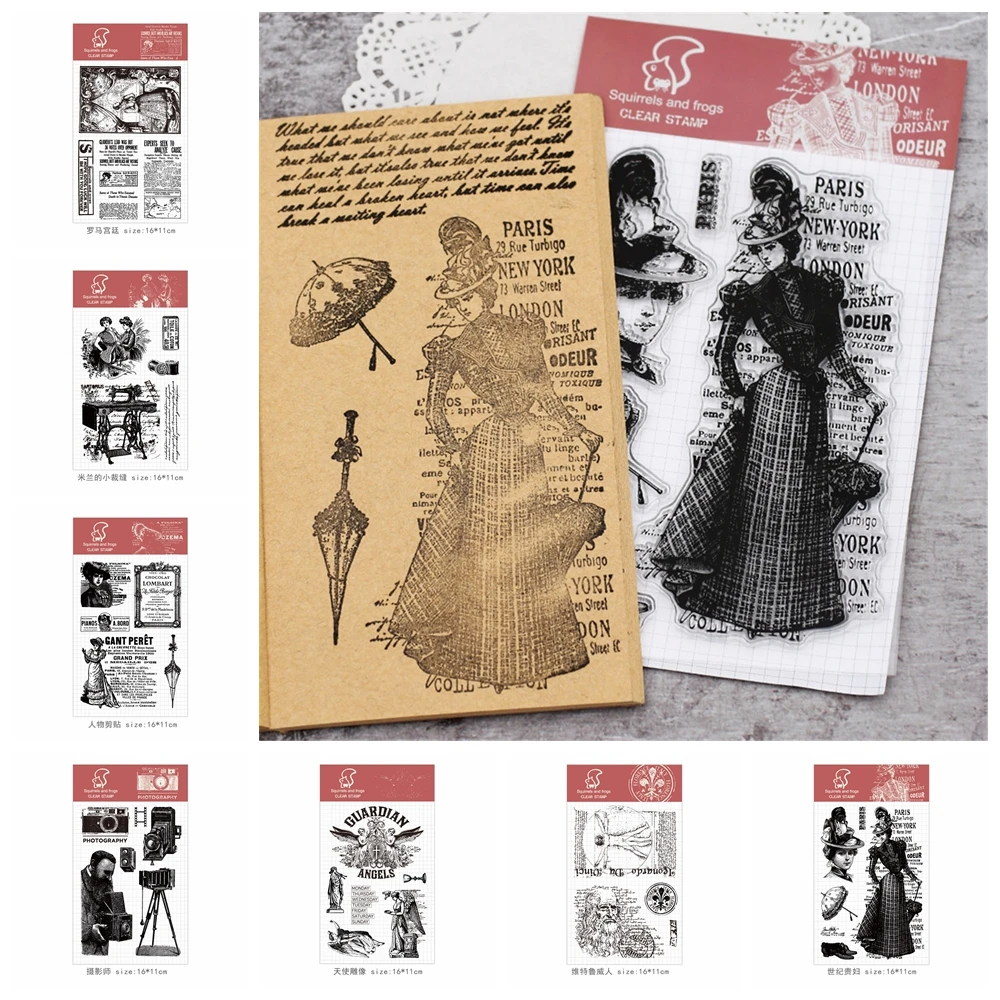 

New Retro Style Transparent Clear Rubber Stamp Silicone Scrapbooking Embossing DIY Photo Album Decor Card Handmade Gifts Craft
