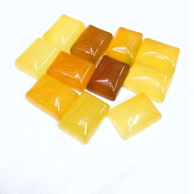Wholesale 20pcs Natural Yellow Carnelian Agate Beads Cabochon 12x16mm 13x18mm Rectangle Gem Stone Cabochon Bead Jewelry making