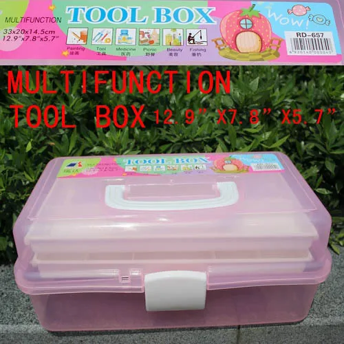 

Retail big size High quality multifunction tool box 3 Layers ABS Nail Art Tool Case Storage Box Organizer free shipping