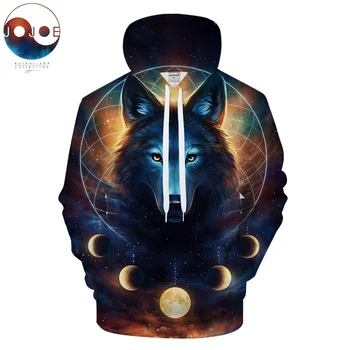 

Cosmic by JojoesArt 3D Wolf Print Hoodie Sweatshirt Men's Hoody Unisex Sportswear Casual Street-mounted Tugboat ZOOTOP BEAR