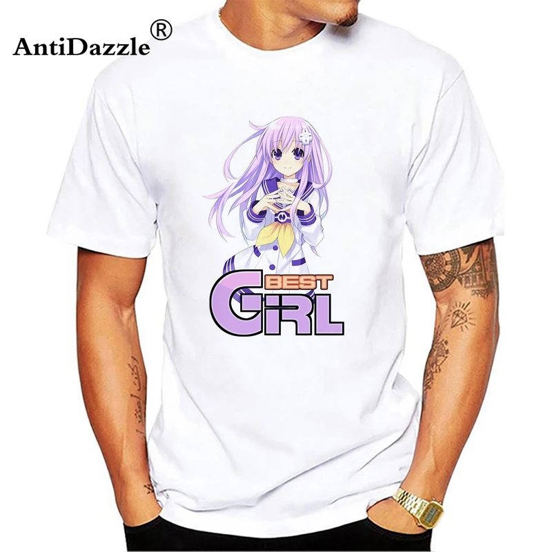 

2018 Summer Round Neck Tee Men Hyperdimension Neptunia T Shirt Print Cotton Short Sleeve O-Neck Casual Men Plus Size T-Shirt