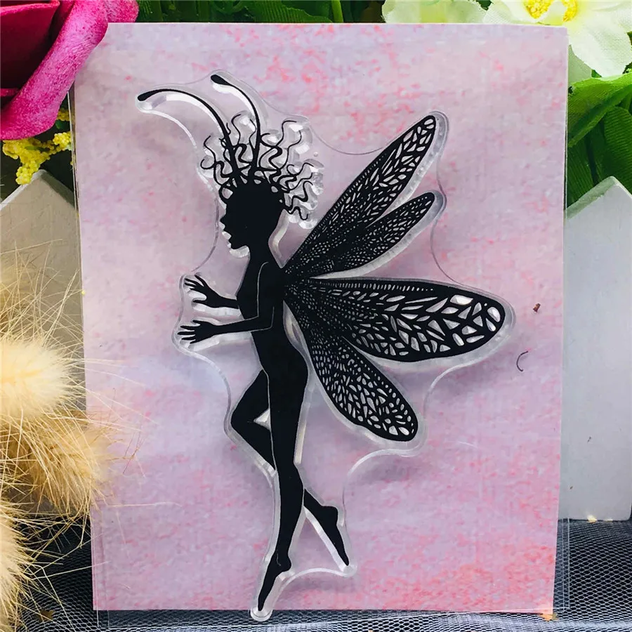 

Cartoon Fairy Elf Transparent Clear Silicone Stamp DIY Scrapbook Sticker Album Envelope Decoration Ordinary Rubber Stamps A243