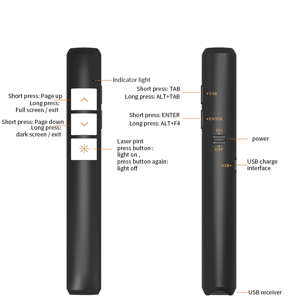 RF التحكم عن بعد لاسلكي USB PPT الأحمر مؤشر ليزر القلم الفرس الصفحة تحول محاضرة ل PPT مقدم