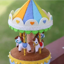 New Felt Fabric Handmade DIY Package Rotary Horse Music Box Sewing Handwork Kid Toy Home Decoration Needle Felt Pack