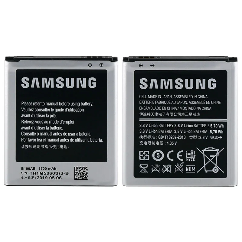 Оригинальный аккумулятор samsung B100AE для Galaxy Ace 3 S7270 S7272 S7260 S7262 S7273 S7390 S7392 S7898 G318 1500 мА