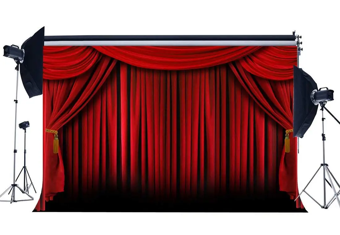 

Red Curtain Backdrop for Photography School Show Interior Theatre Decoration Wallpaper Hollywood Background