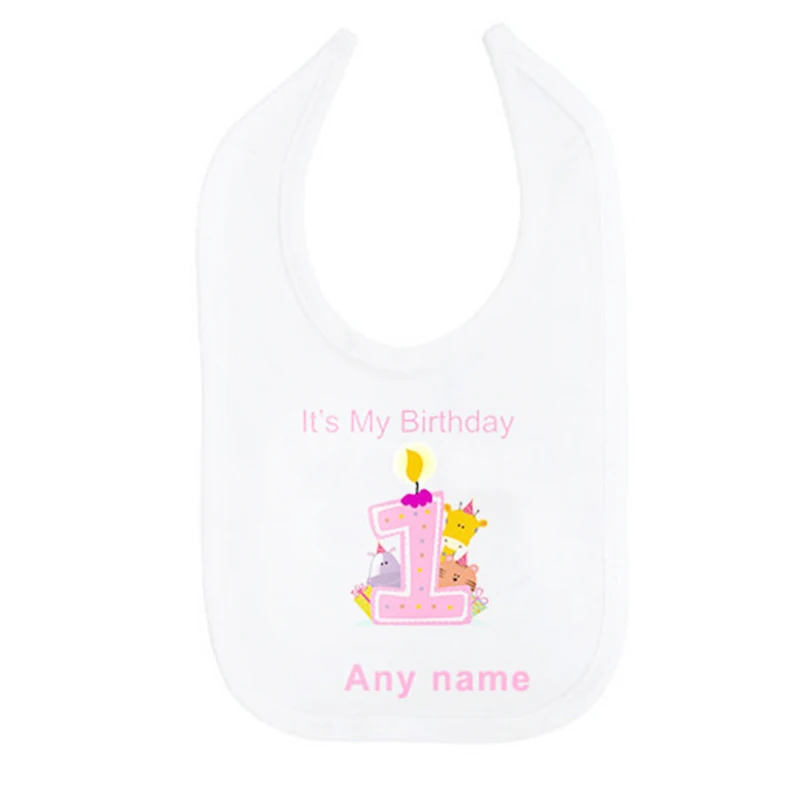 

First Birthday Custom Personalize Baby Bib Kids Toddler Dinner Feeding Bibs Bandanas Burp Cloths baby bibs Baby Shower Gift