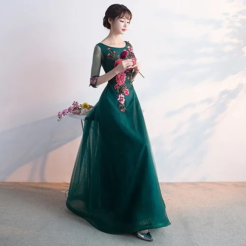 same as image A Line длинный тюлевый Выпускной платья vestido de festa кружевной топ элегантное вечернее платье Быстрая - Цвет: same as image