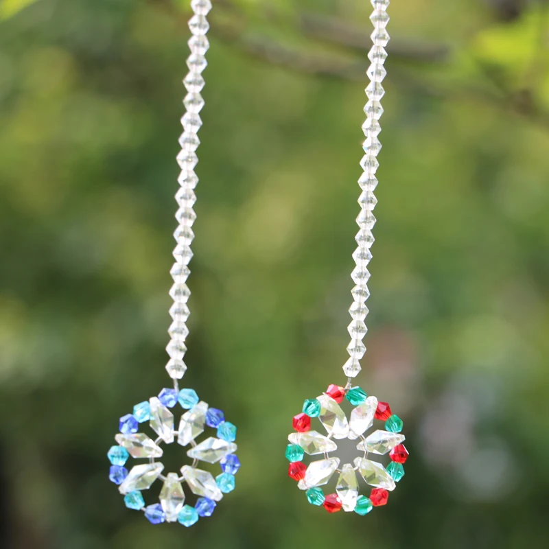 

2 шт. подвесные хрустальные призмы, Ловец солнечных лучей, украшение фэншуй, Ловец солнечных лучей, зеркало заднего вида, подвеска для автомобиля, украшение