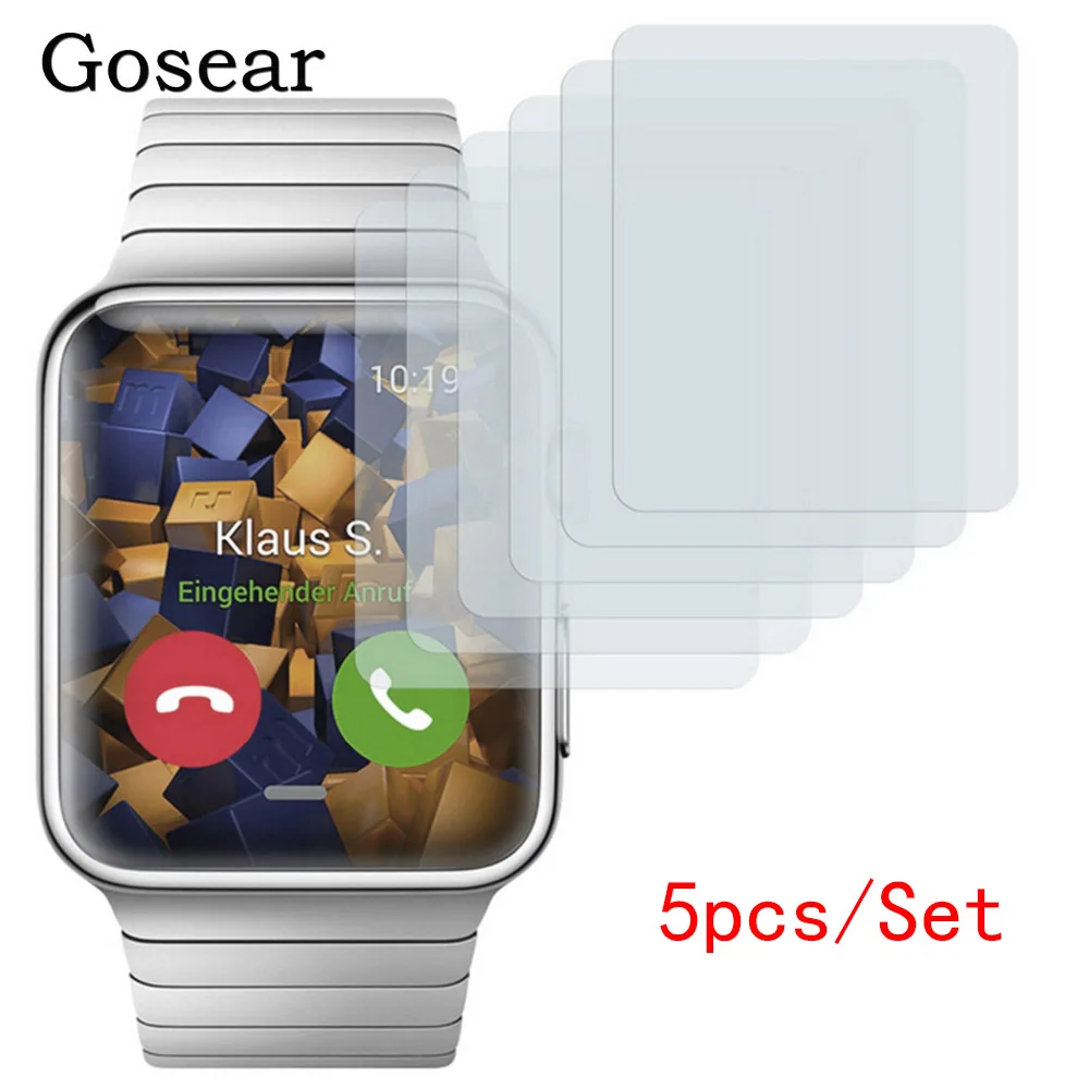 

Gosear 5PCS Protective HD Screen Protector Guard Film for Apple Watch iWatch Series 1 38mm 42mm i Wach iWach protecteur pantalla