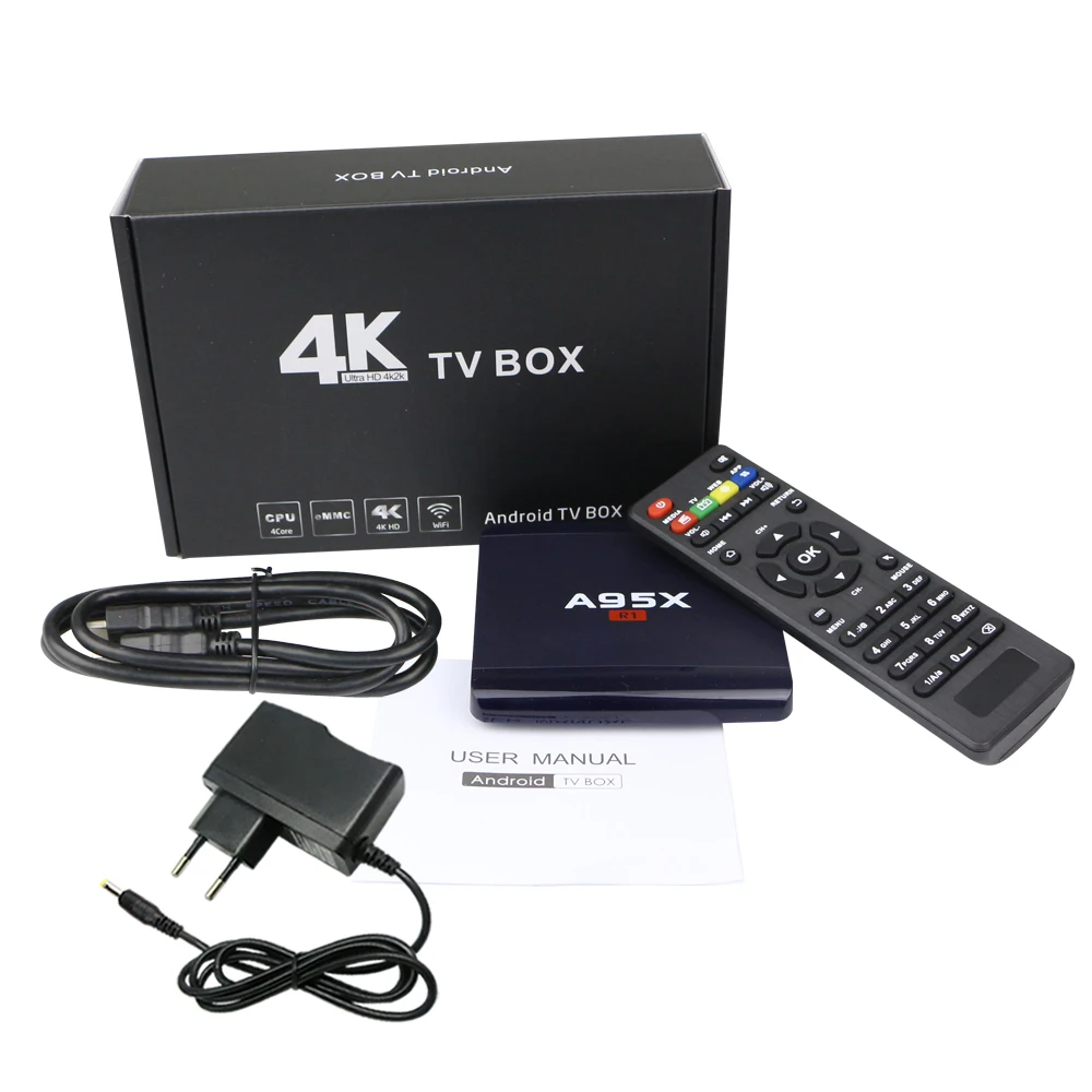 

New Arrival A95X R1 2.4GHz WiFi TV Box RK3229 Quad Core 32-bit CPU Android 5.1 OS 1G RAM 8G ROM Smart Media Player