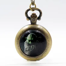 Новые Sci-fi фильмы Звездные войны Мастер Йода черные/бронзовые/серебряные кварцевые карманные часы кулон ожерелье мужские часы женские часы подарок