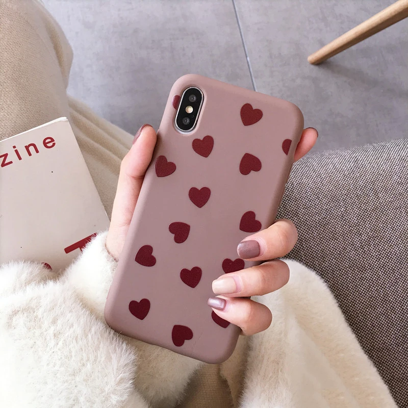 Чехол GlamPhoneCase Cute Love Heart Phone Чехол для iPhone 7 6 Plus XS Max, простые Чехлы для iPhone X XR 8 7 6 S Plus, мягкий чехол из ТПУ