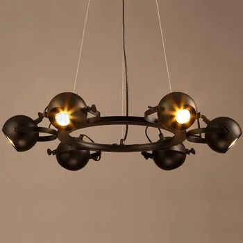 

6/8 Heads Loft Art Wrought Iron Dining Room Pendant Light Industrial Vintage Coffee Shop Hanging Light Fixtures With G10 Bulbs