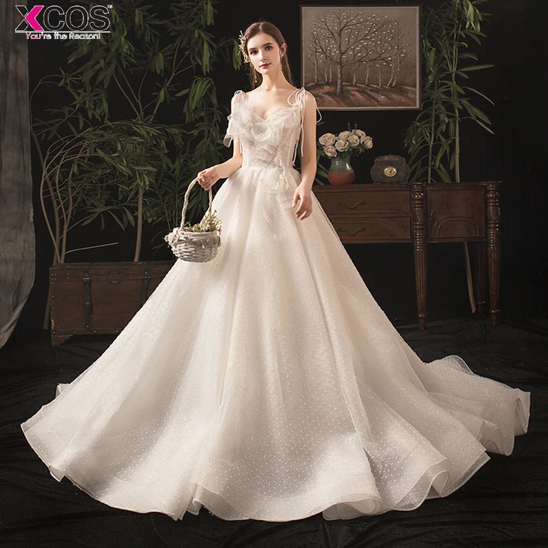 Vestido de Noiva свадебное платье принцессы с бантом и милым цветком, кружевное ТРАПЕЦИЕВИДНОЕ свадебное платье для невесты, Robe De Mariee