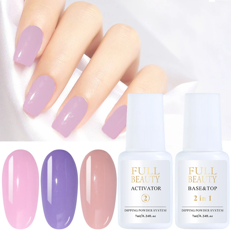 

7ml Nail Dipping Powder Pro Gel Polish Without Lamp Cured Clear Base Top Activator Liquid Nail Art Decorations Tool SADP01-44-1