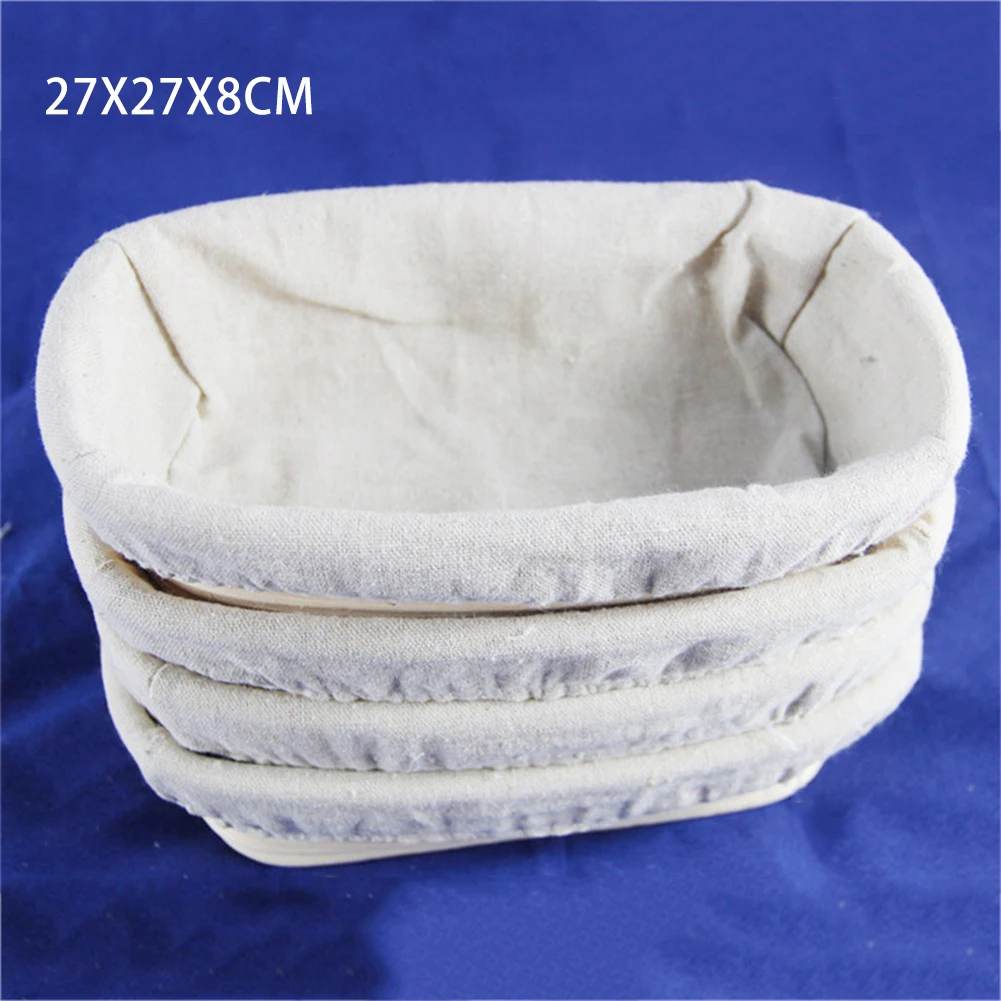 Rectangular European Style Bread Fermented Baskets Retro Food Rattan Storage Case Health Home Desktop Fruit Vegetable Organizer
