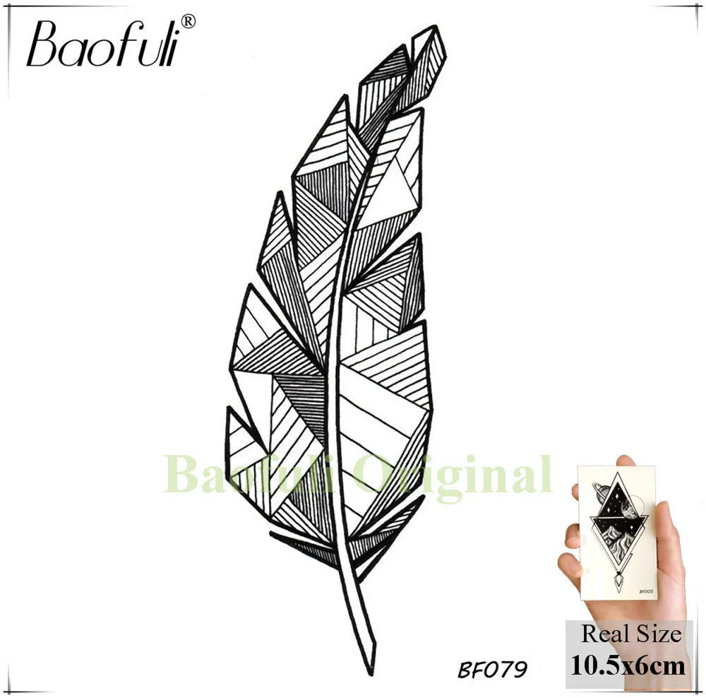 Baofuli эскиз художественная Татуировка розовая Геометрическая оставьте временную