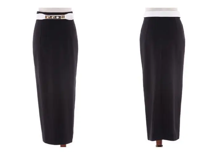 Осень Новая мода эластичная высокая талия европейский и американский стиль Макси Длинная юбка-карандаш плюс размер 4XL - Цвет: black