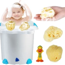 1 шт. натуральный Материал желтый Цвет Ванна губчатая щетка масажная, для отшелушивания стиральная чистка лица душ задняя губка-скруббер для ванны поставки