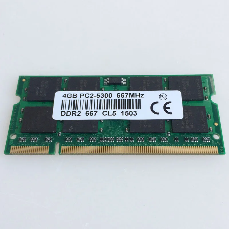 Achat 4 GB PC2 5300S DDR2 667 667 Mhz DDR2 Ordinateur Portable Mémoire CL5.0 SODIMM RAM Portable Non Ecc 200pin 2RX16 Faible densité