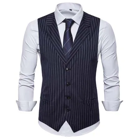 Синий Men's Classic Formal Business Slim Fit Vest size S-5XL Waistcoat - Цвет: Синий