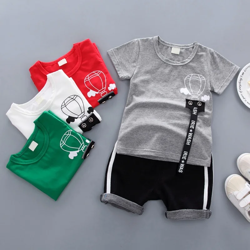 

2pcs Suit Baby Boy Clothing Sets Summer Baby Girls Boys Clothes Set Cotton Print letter t-shirt + Shorts