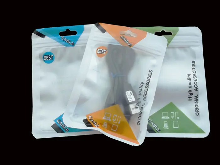 

1000pcs 10.5*15cm White Plastic zipper Retail package bag For iphone samsung phone Accessories USB CABLE hang hole packaging bag