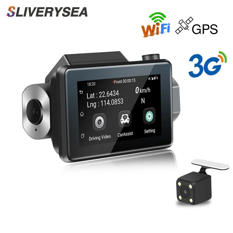 SLIVERYSEA 3G Автомобильный видеорегистратор GPS WiFi Android Full HD 1080P автомобильная камера с