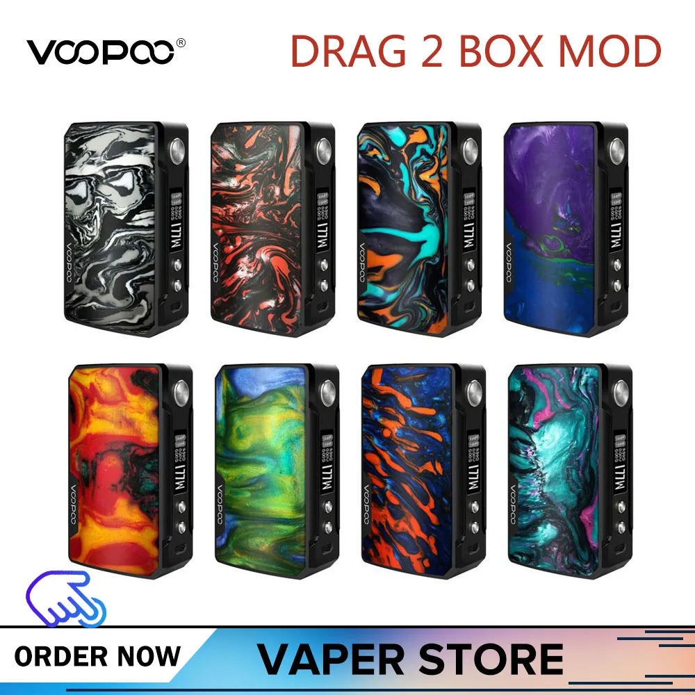 

Original VOOPOO DRAG 2 Box Mod 177W DRAG 2 Resin Vape Mod Electronic Cigarette Vaporizer Vs 117W Drag Mini Box Mod