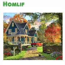 Алмазная картина eigen foto дом в лесу автомобильный пейзаж 5D DIY алмазная живопись на заказ Полная площадь/круглая алмазная живопись Paw