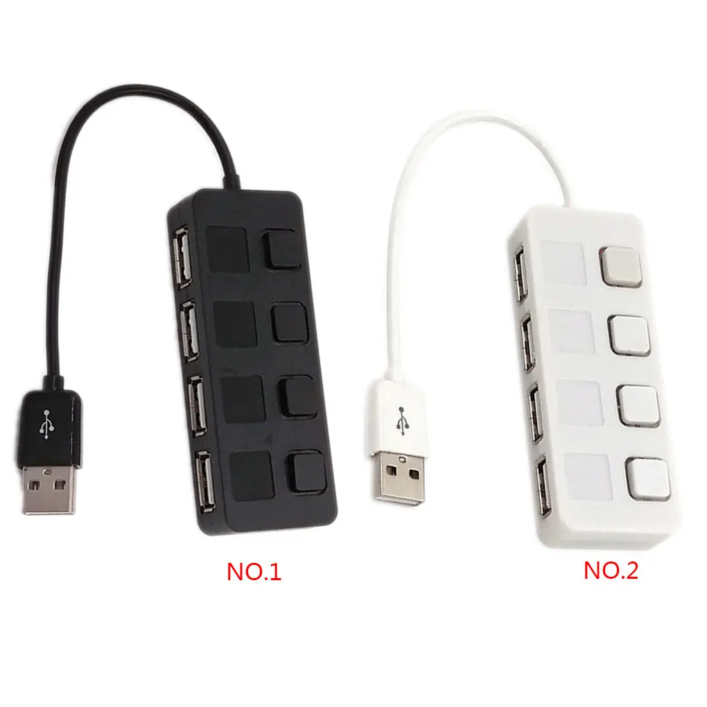 1 Drag 4 мини USB разветвитель адаптер ноутбук компьютер ПК USB2.0 концентратор СВЕТОДИОДНЫЙ индикатор Переключатель отдельных кнопок