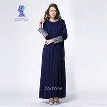 10013 muslim abaya dress islamic clothing for women sequins long sleeve dubai abaya hijab long dress turkish clothes caftan