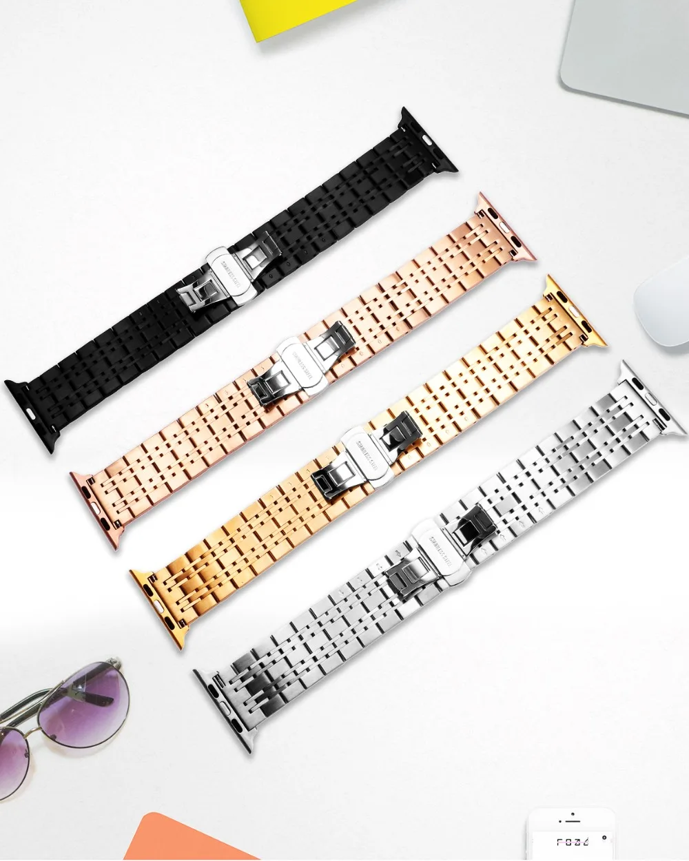 Металлический ремешок для наручных часов Apple Watch серии 3/2/1 Нержавеющая сталь 38 мм