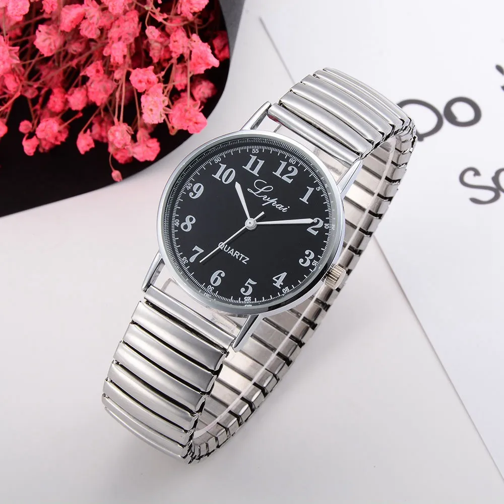 LVPAI женские часы аналоговые кварцевые часы из нержавеющей стали ремешок Часы подарок мода эластичный Телескопический ремешок женские часы XB40