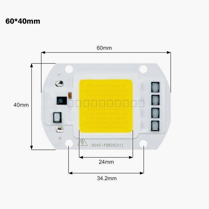Ярдовый светильник 20 Вт 30 50 светодиодный чип 220 В COB вход IP65 Smart IC подходит для