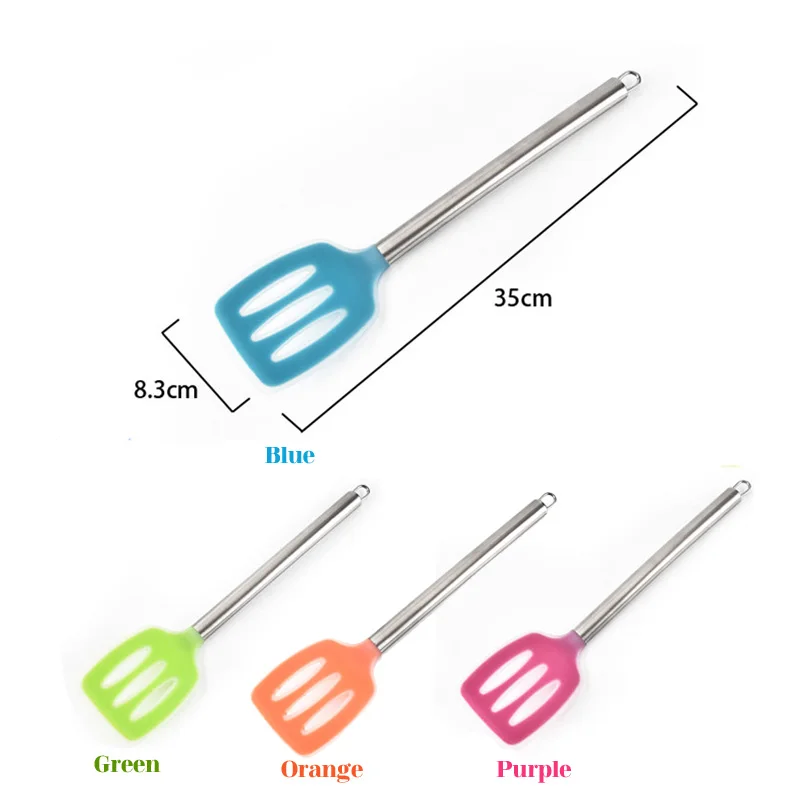 Nonstick silicone slotted turners pot shovel cooking spatula fried shovel flexible silicone frying pan turner spatula