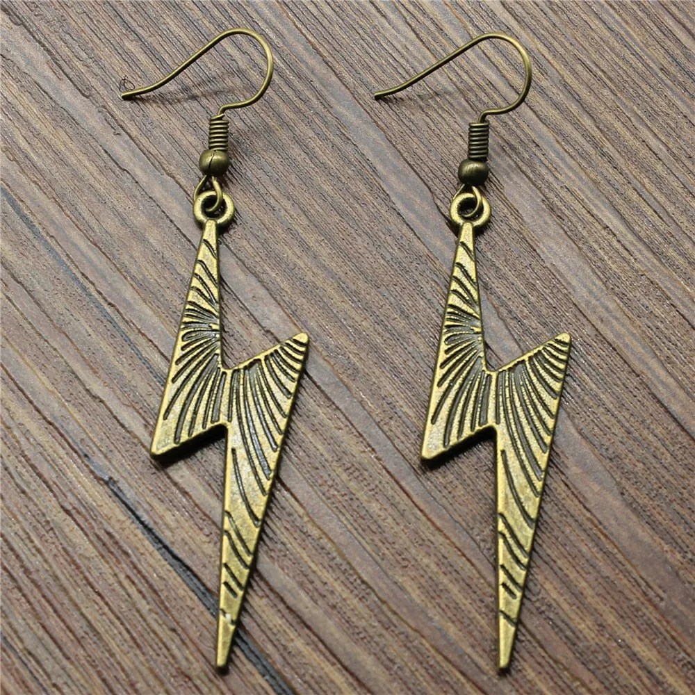 

Vintage Women Fashion Drop Earrings Simple 50x14mm Lightning Charming Dangle Earrings