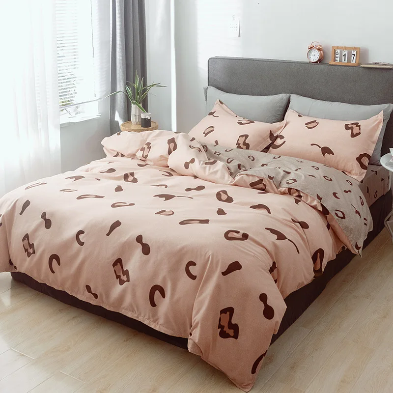 Modern Bedding Set Summer Bed Linen Set Cute Duvet Cover Set King