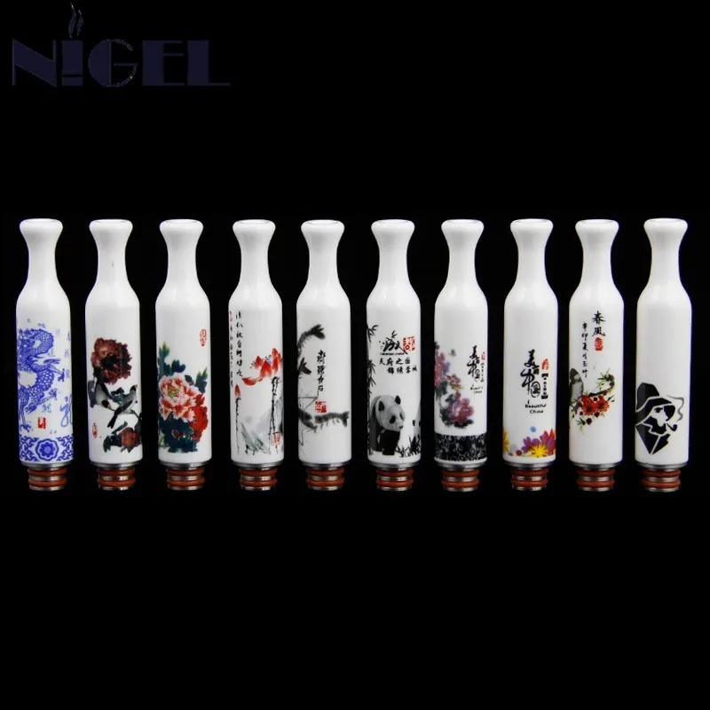 

Nigel China Ceramic & Stainless Steel Drip Tip Long 510 Drip Tips Mouthpieces Fit For 510 Elctronic Cigarette Atomizer