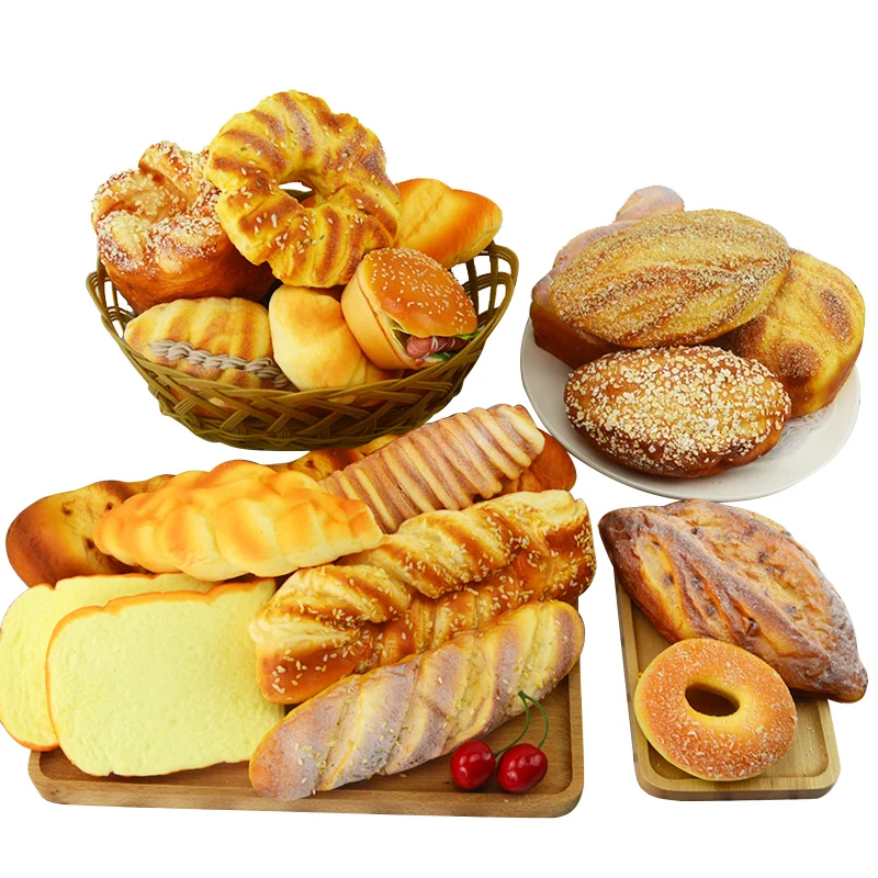 

Festive Party Supplies Artificial Decorations Foods Soft Springback Simulation Bread Cake Model Decoration Props 11pc/lot