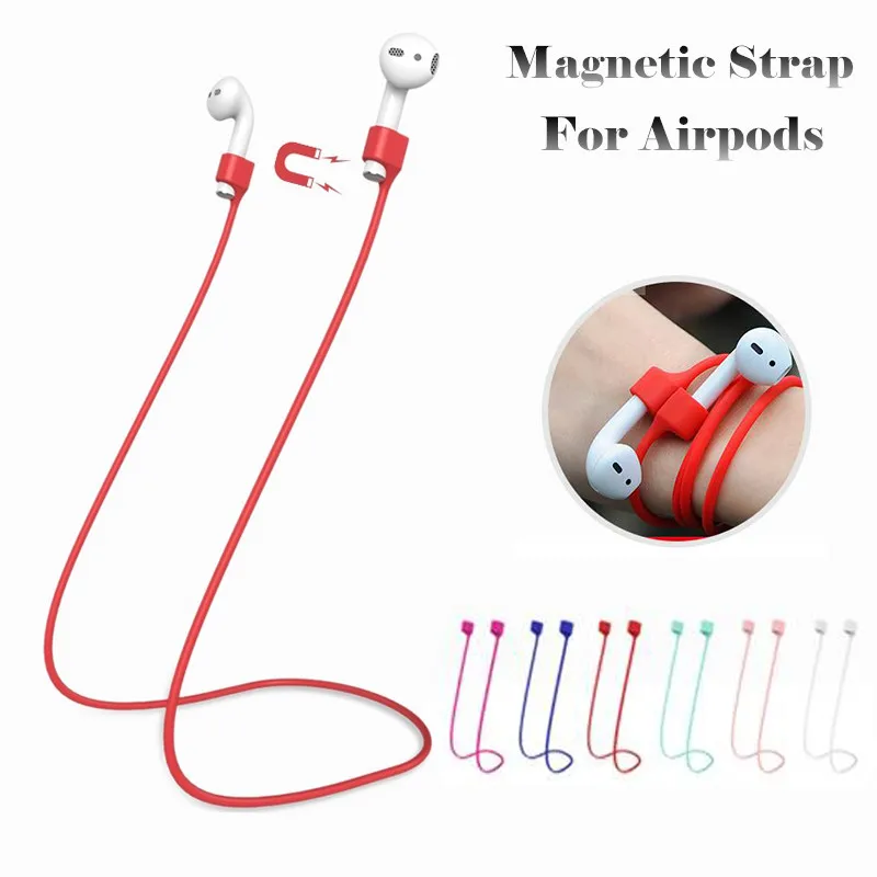 

Magnetic Earphone Strap for Apple Airpods Headphones Silicone Anti-Lost Strap Loop String Rope for Air Pods i7s i12 i30 i20 TWS