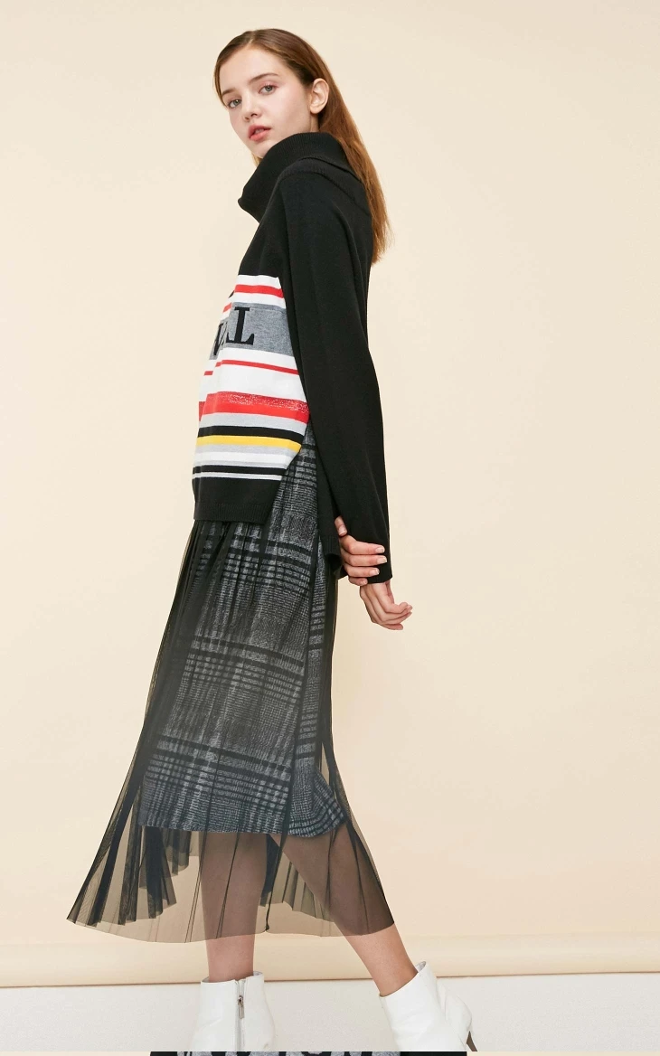 Vero Moda Новая женская OL Gauzy двухъярусная юбка из ткани | 318416509