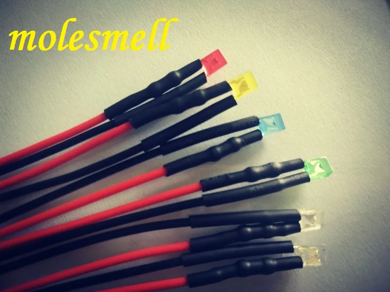 

10pcs 2x3x4mm 3v water clear/diffused LED Light Set Pre-Wired 3V DC Wired red yellow blue green white orange warm white