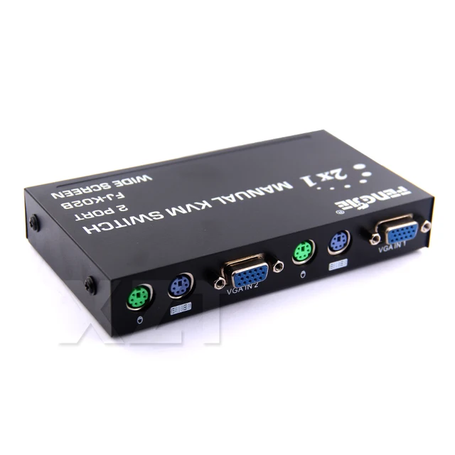 Newest VGA KVM Switch 2 PORT Support Keyboard Hotkey