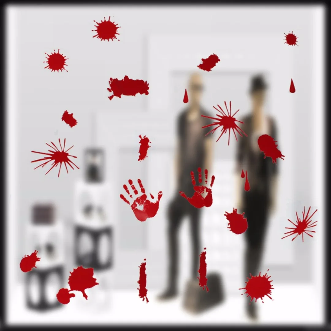Halloween Scary Bloody Handprint Footprint Window Clings Door Cover Party Decor 2019 Newest