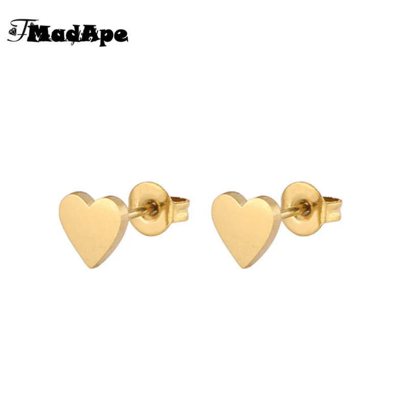 

MadApe Golden Silver Love Heart Women's Earrings Hot Sell 316 Stainless Steel Heart Earrings For Women Fashion Jewelry Wholesale